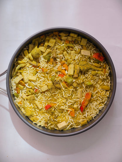 Green Thai Curry with Tofu, Veggies and Rice